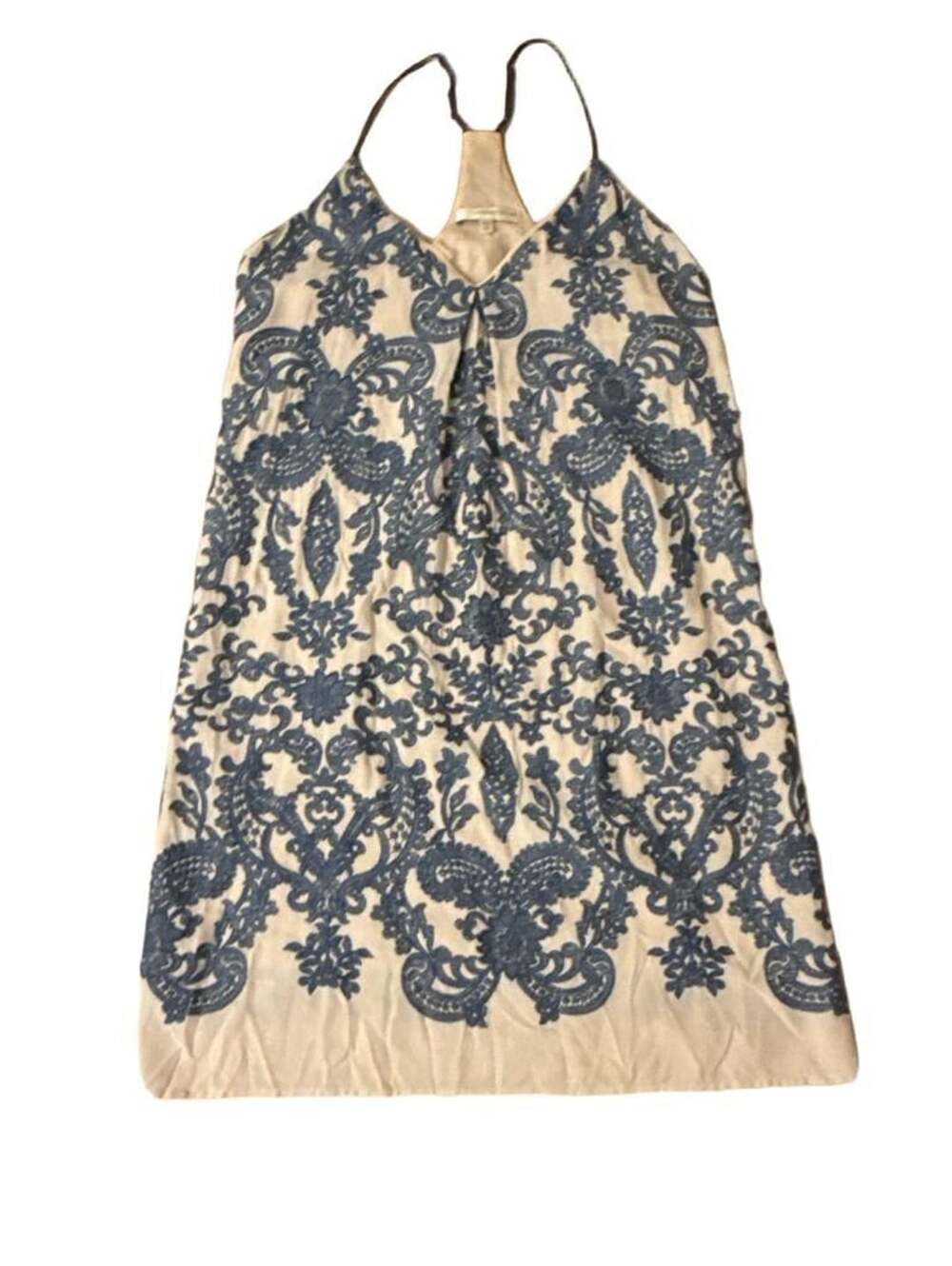 Lavender Brown Womens XS Swing Dress Knee Paisley T-Back Sleeveless Summer USA